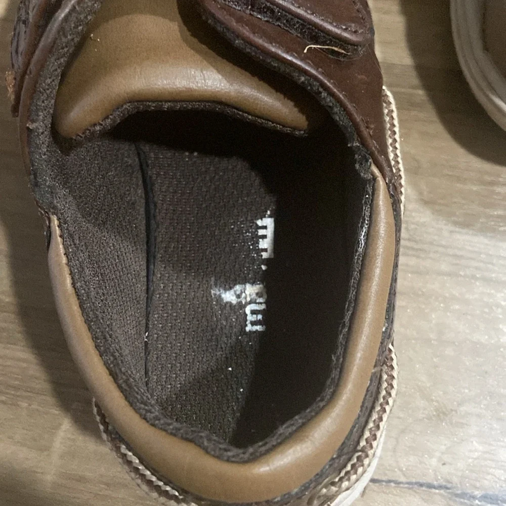 Brown Toddler Loafers with Velcro Strap